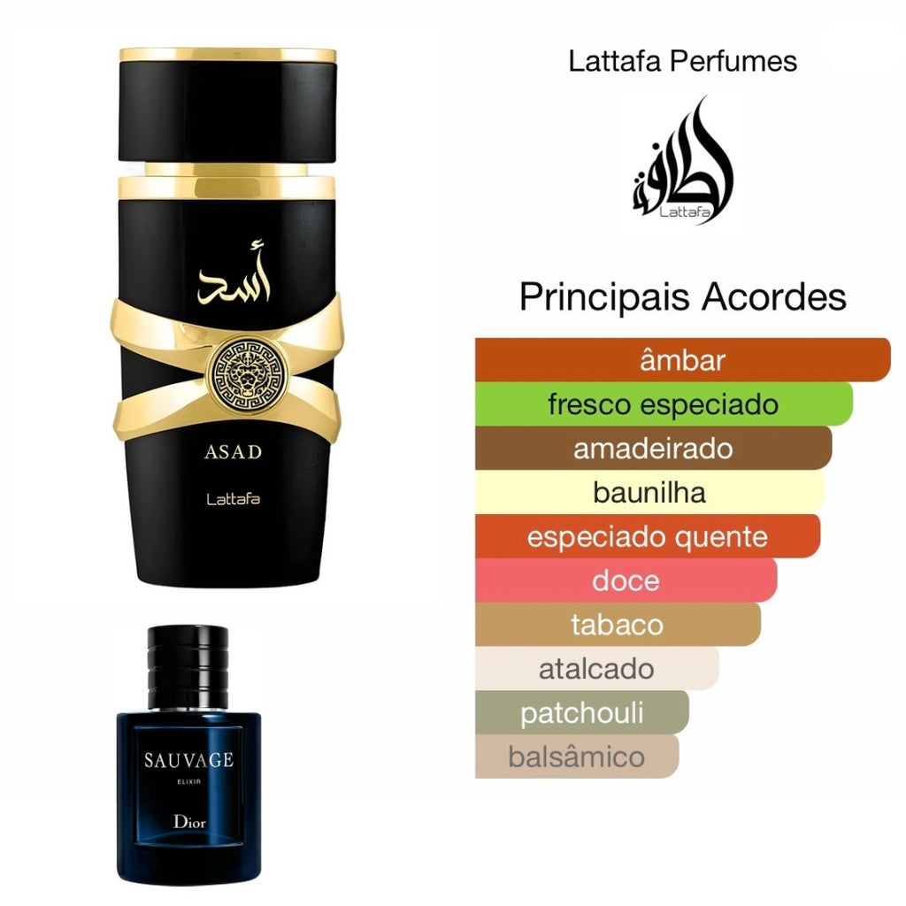 Asad Black - Eau de Parfum 100ml Perfume Árabe Masculino