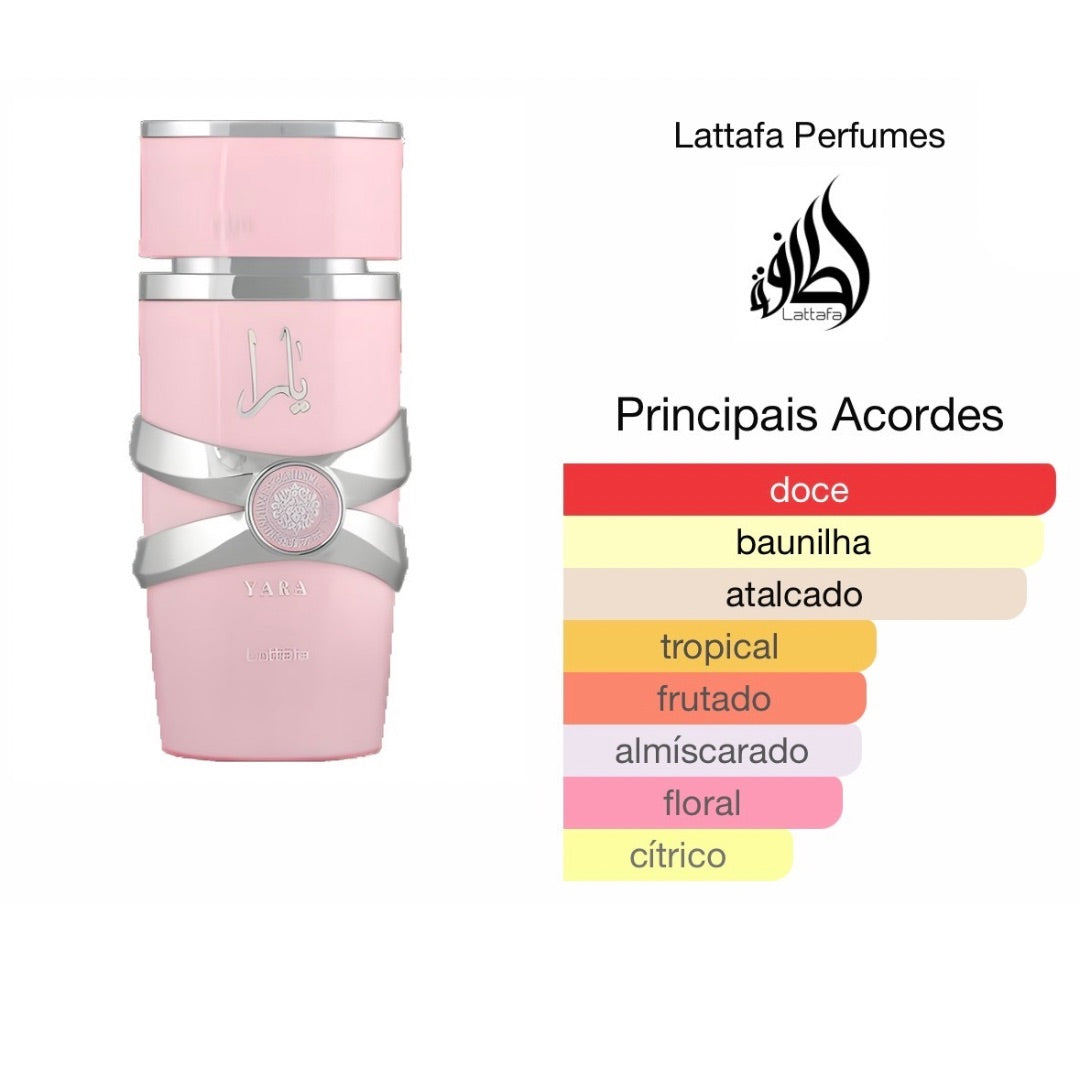 Yara Rosé - Eau de Parfum 100ml Perfume Árabe Feminino